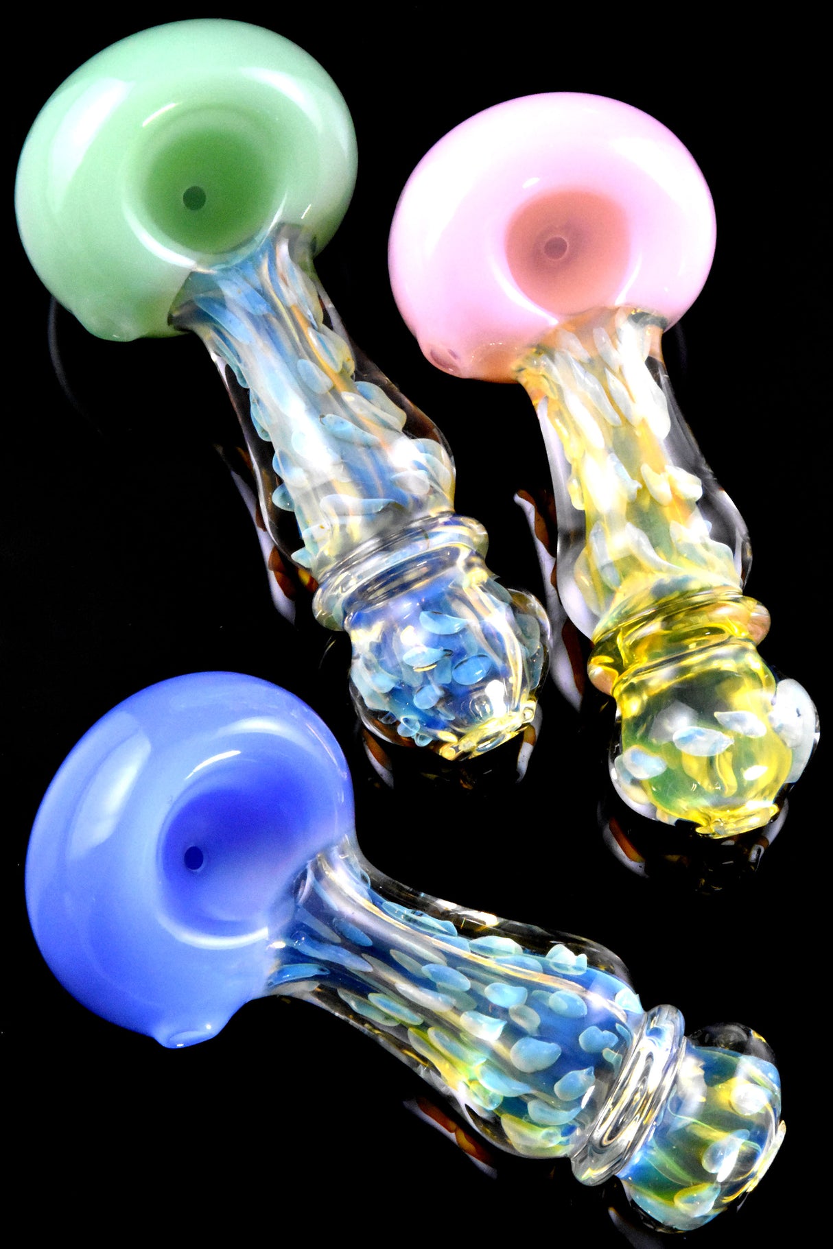 4.5" Color Changing Glass Neon Bowl Glass Pipe - P3023