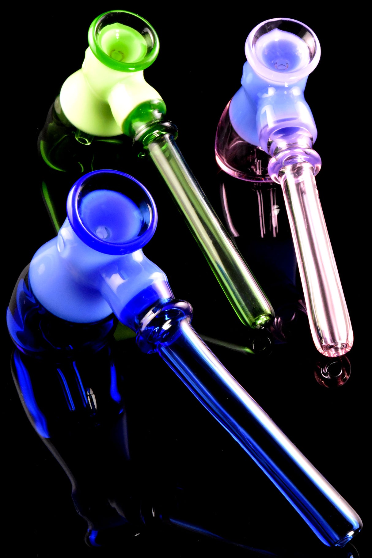 7.5" Bright Neon Colored Glass Hammer Bubbler - B1447