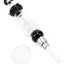 Black-accent matrix perc dab straw kit with ceramic tip and glass dish; sturdy 8½-inch concentrate straw.