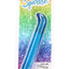 Blue glitter Sparkle Slim G-Vibe packaged on rainbow card; slim curved tip, waterproof design, three speeds, and easy push-button control.