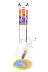 Glass Beaker Bong “Wig-Wag Wave” – 10″ – Ice Pinch – 18.8 mm GoG