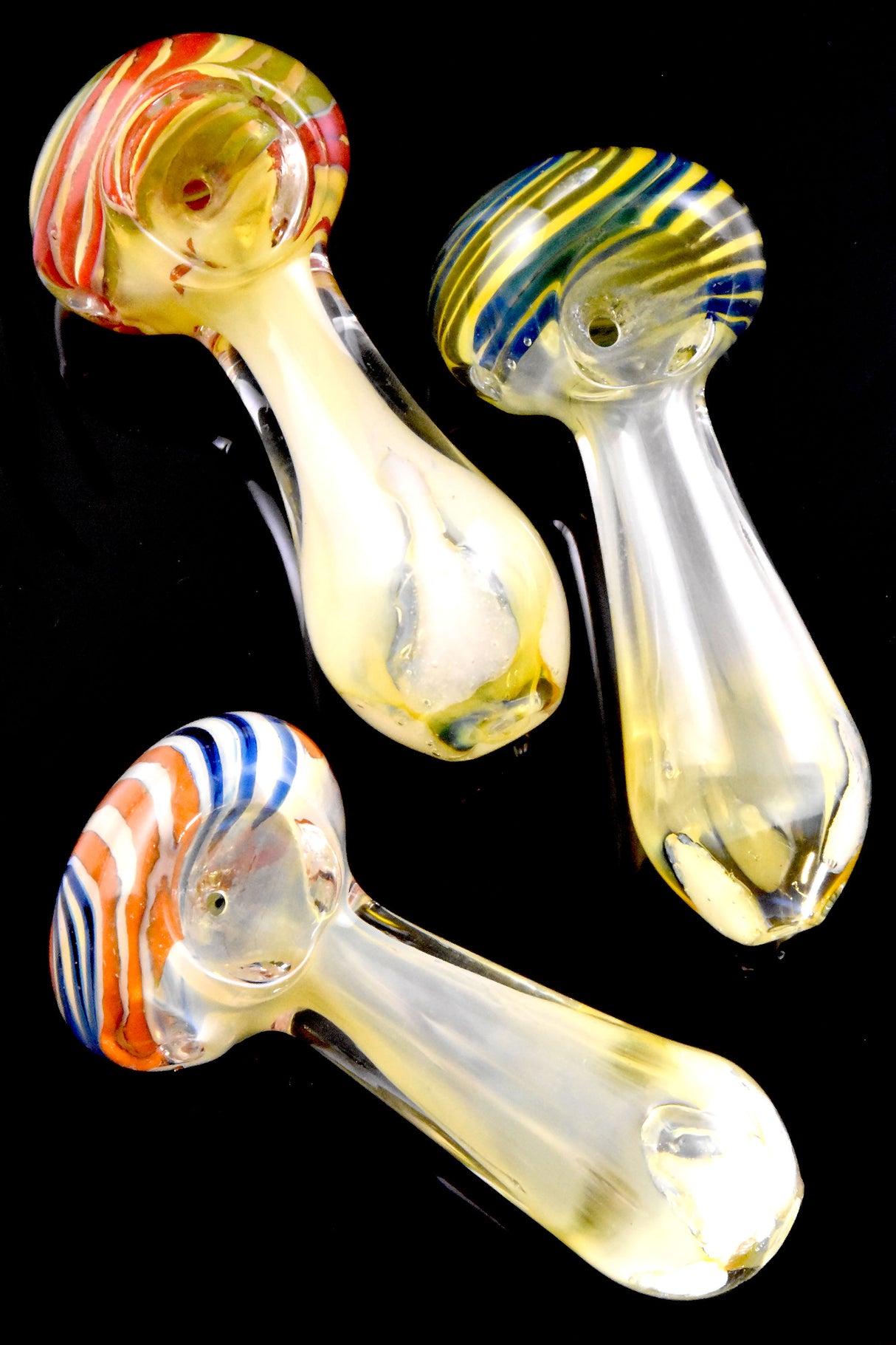 3.5" Small Color Changing Striped Glass Pipe - P2162