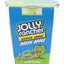 Jolly Rancher Green Apple scented candle in 3-oz glass, green wax and blue label with cartoon apple candy icon