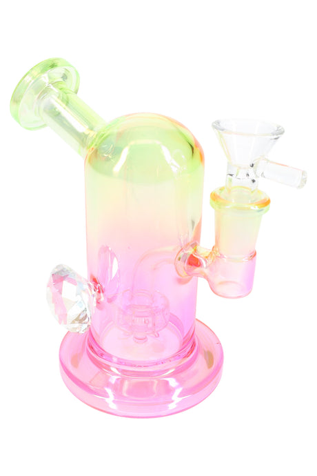 5" Multicolored GoG Metallic Water Pipe with Showerhead Perc - WP3265
