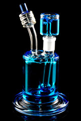 7" Small Fluid Filled Colorful Glass on Glass Water Pipe - WP3101