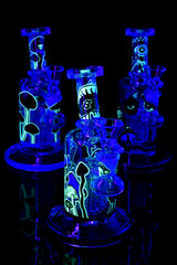 6.5" Glow in the Dark Mushroom GoG Water Pipe with Tree Perc - WP3245