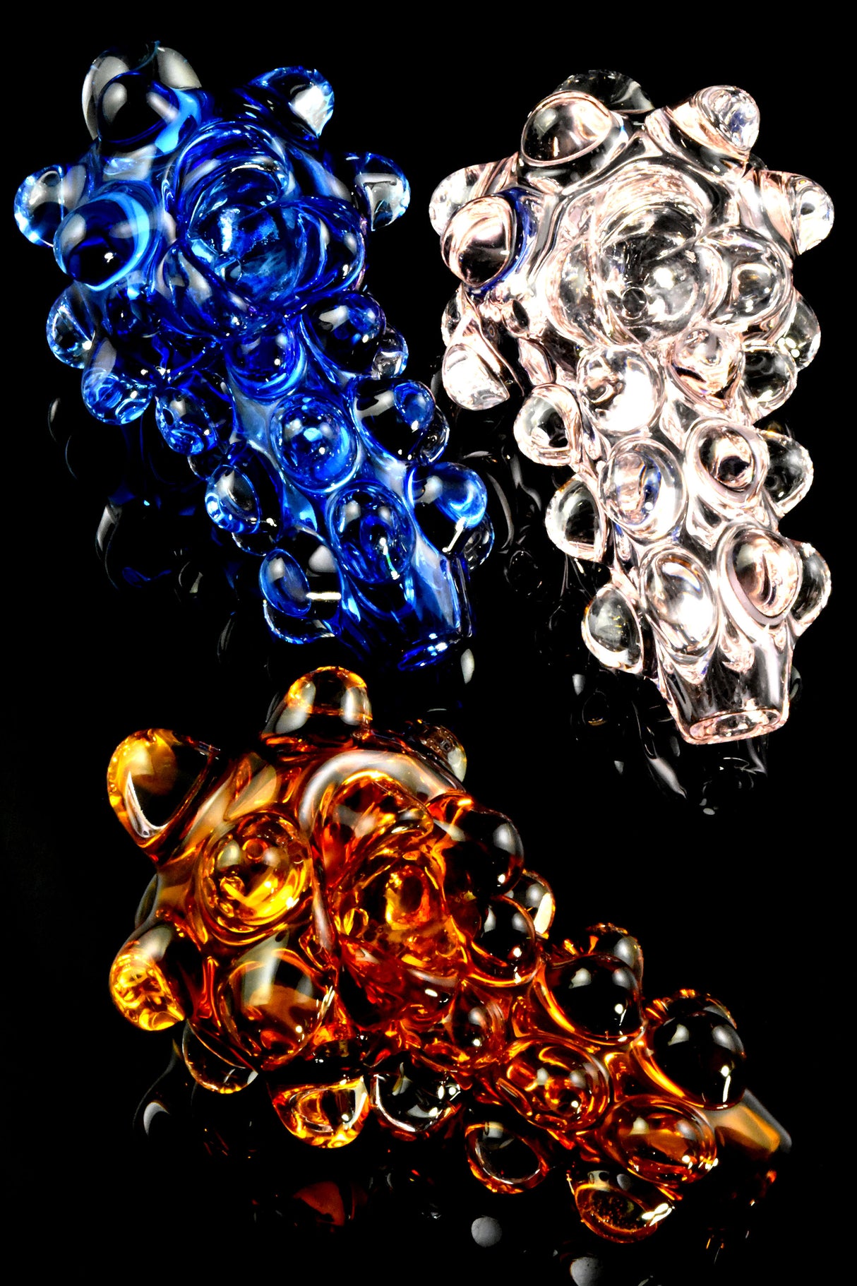 4.5" Thick Colored Marbles Glass Pipe - P2635