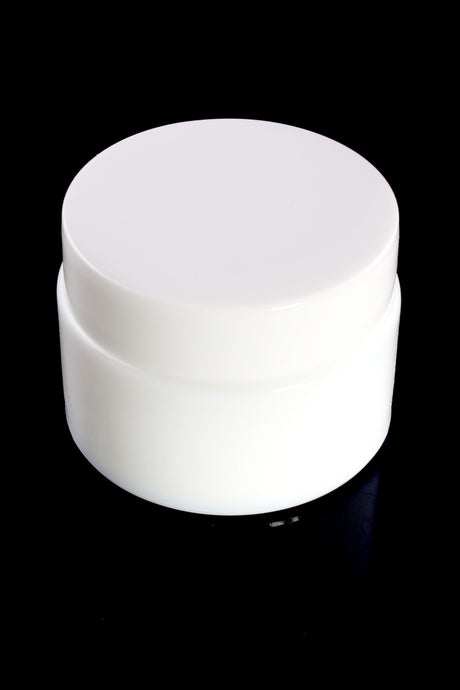 White Glass Wax Jar with Lid - J0238