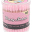 Clear plastic tub of 100 Blazy Susan pink cotton buds with bamboo sticks, featuring retro pin-up logo and black-pink label branding.