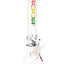 ROOR 14-inch beaker bong with rasta logo decal, clear borosilicate tube, ice pinch, and matching downstem and bowl.