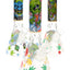 10″ glass beaker bong with glow-in-the-dark alien graphics, 18.8 mm joint and 14.5 mm bowl; three assorted designs shown, sold individually.