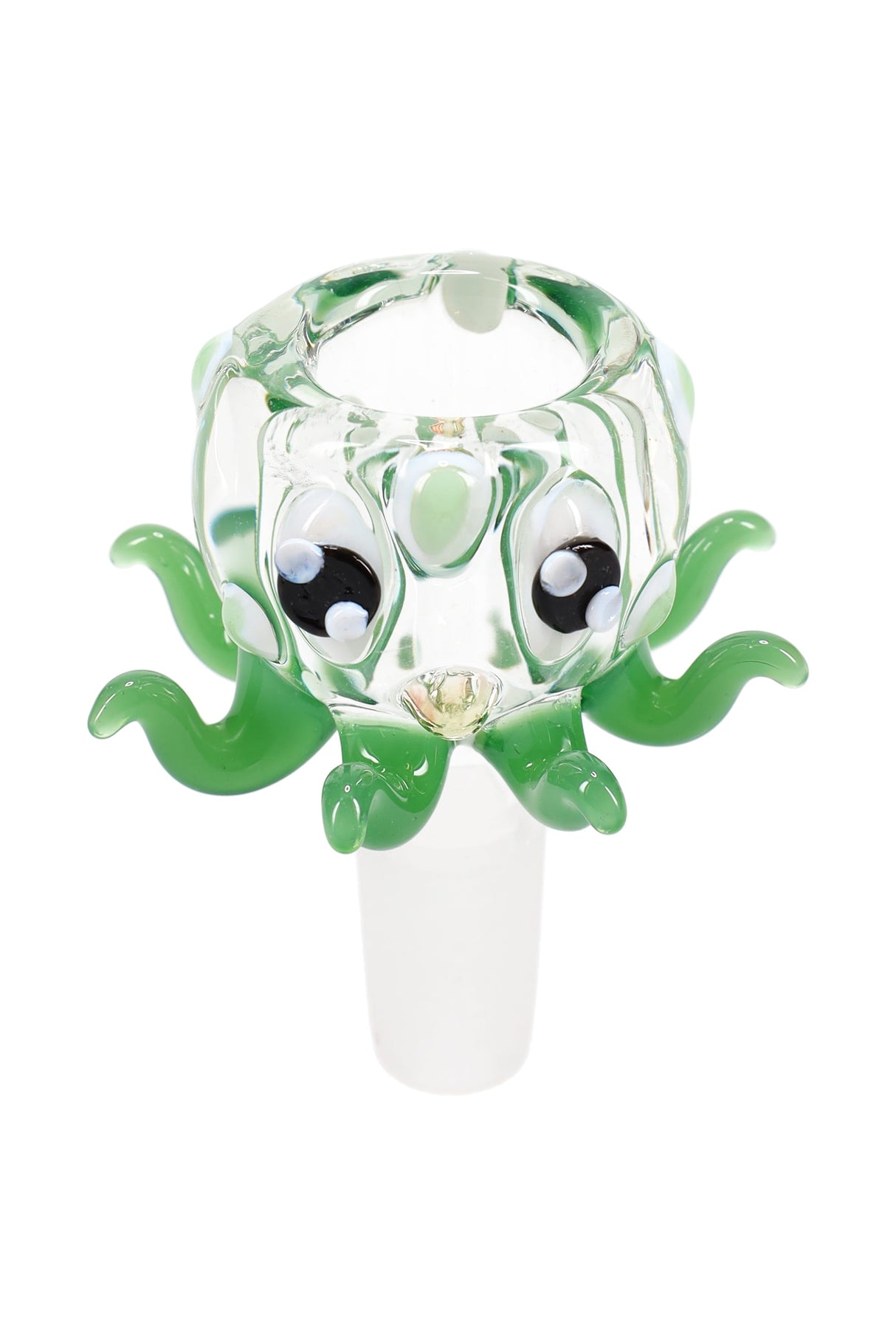 14.5mm Male Clear Glass on Glass Octopus Bowl - BS899