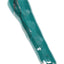 Teal 4-inch ceramic chunky bat one-hitter with subtle pale patterns and tapered mouth end, glossy ceramic.