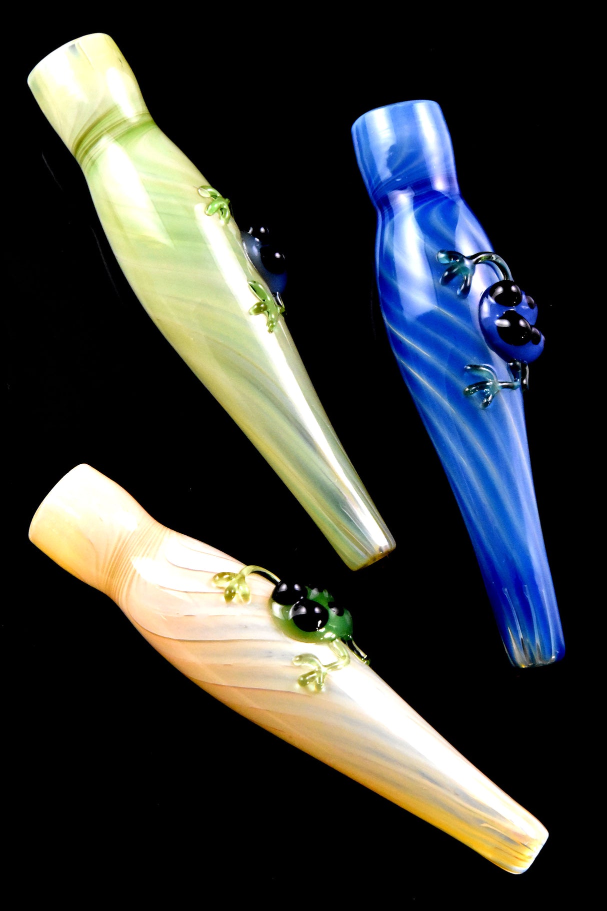 4" Glass Frog Silver Fumed Color Changing Chillum - C0364