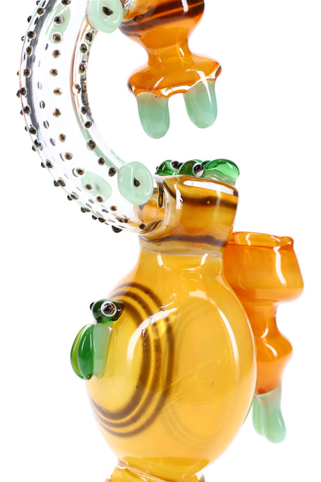 12" Gold Fumed Microscope Glass Bee Bubbler - B1511