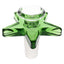 Green star glass bong bowl with 14.5 mm male ground joint; thick glass and pointed star wings provide extra grip and stability.