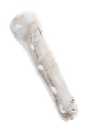 White with Silver 4-inch ceramic chunky bat one-hitter featuring soft gray marbling and smooth contours.