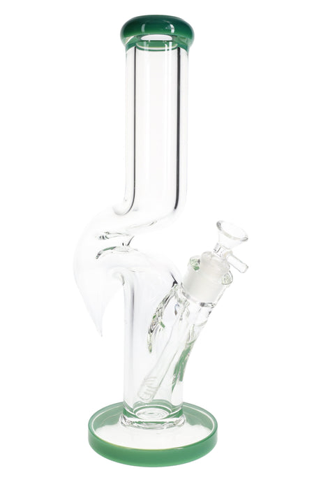 13" Zig Zag 9mm Thick Glass on Glass Straight Shooter Water Pipe - WP3209