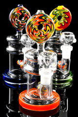 6" Small Multicolor Reverse Donut Stemless GoG Water Pipe with Inline Perc - WP3096