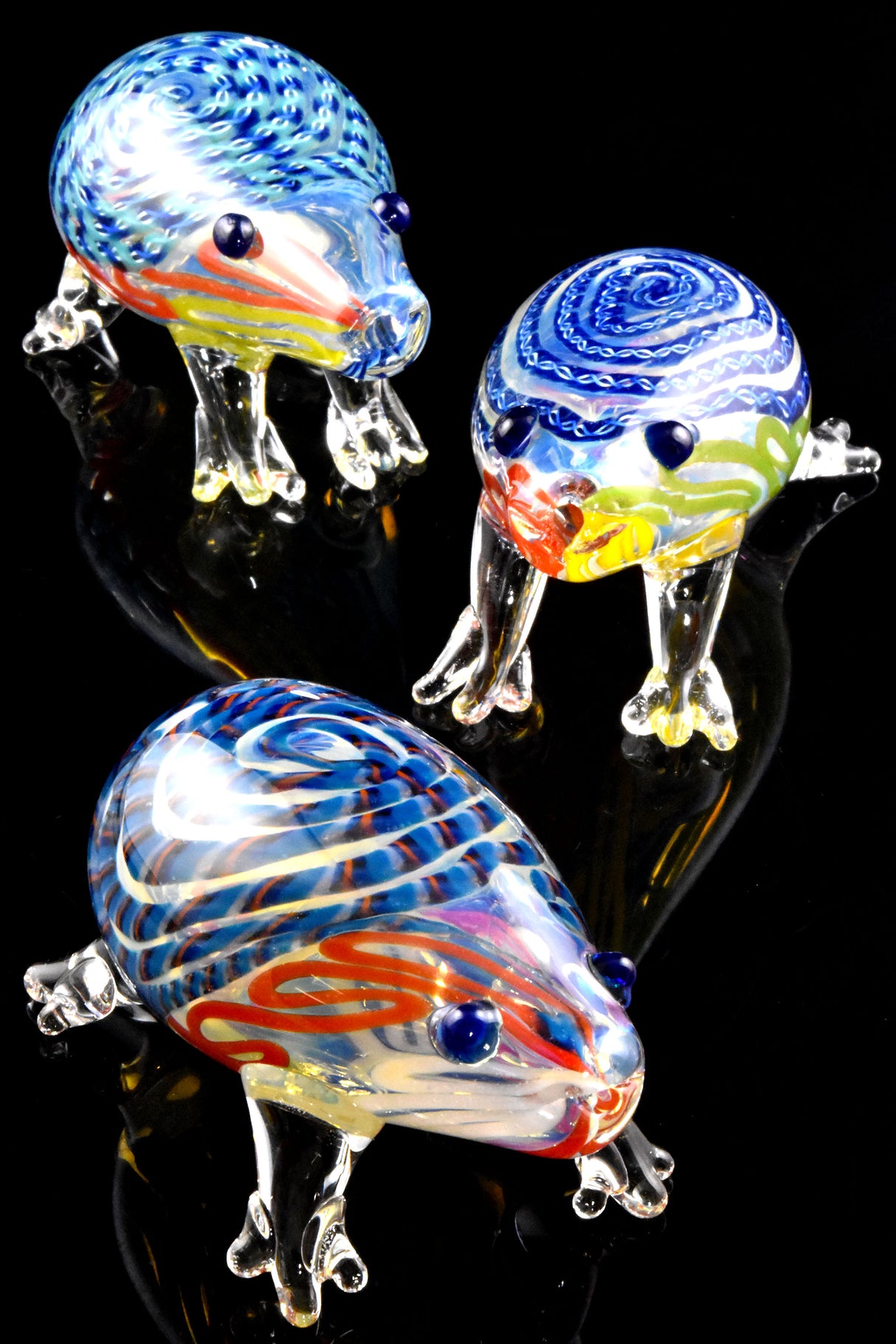 4" Color Changing Multicolor Striped Glass Frog Pipe - AP302