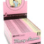 Blazy Susan 1¼ rolling papers 50-count display box in pink, ultra-thin vegan non-GMO sheets with 50 leaves per pack in an open retail tray.