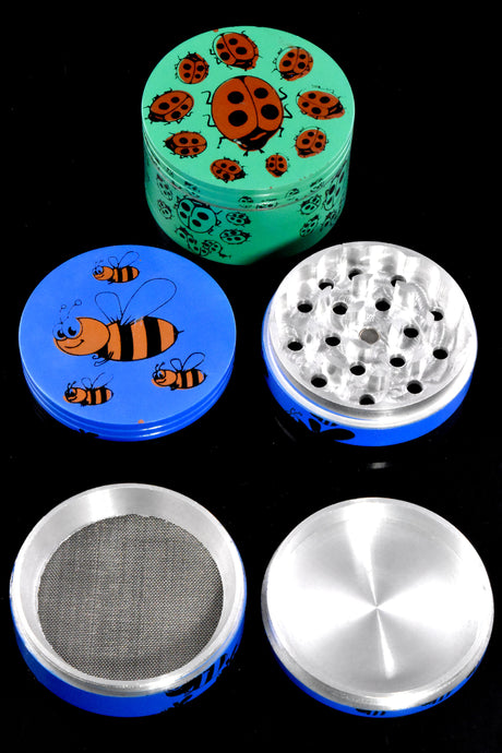 4 Part Colorful Insect Aluminum Grinder