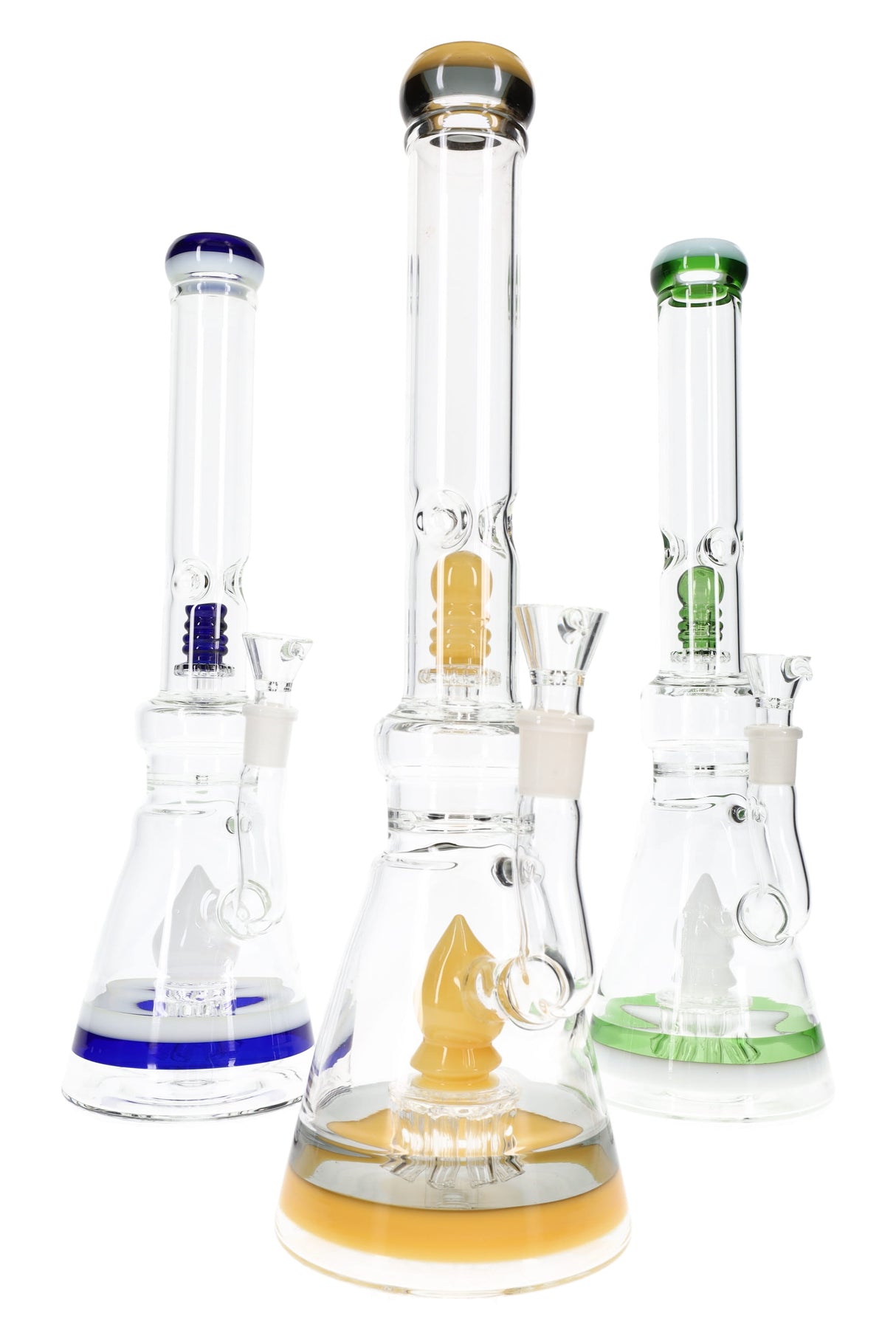 16" Multicolor Glass on Glass Beaker Water Pipe with Multi Percs - WP3238