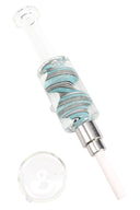 Fluid-Filled Glass Dab Straw Kit “Reverse Swirl” – Assorted Colors