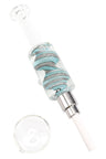 Reverse Swirl Striped Fluid Filled Dab Straw Kit - B1466