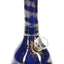 Royal blue 5″ ceramic mini water pipe with deep glaze and gold “sunburst” embellishment.