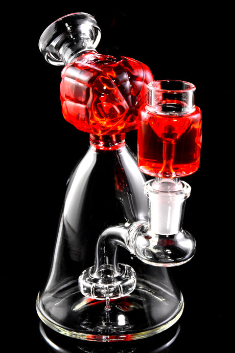 6" Small Stemless GoG Fluid Filled Spider Hero Beaker Water Pipe with Showerhead Perc - WP2748