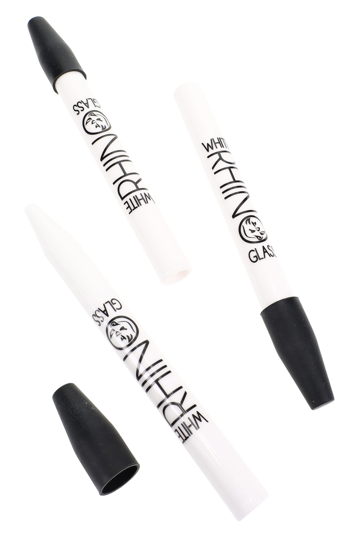 White Rhino Ceramic Dab Straw with Silicone Cap - P3209