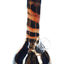 Black-and-bronze glaze 5″ ceramic water pipe showing flared base and standard pull-stem connection.