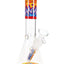 Red-band wig-wag beaker bong highlighting clear beaker base with colorful disk and 18.8 mm female joint, 10″.