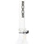 Clear ROOR Tech 18" stemless beaker bong with platinum ROOR Tech logo, showerhead perc and ice pinch.