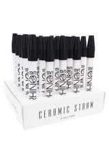 White Rhino Ceramic Dab Straw with Silicone Cap - P3209