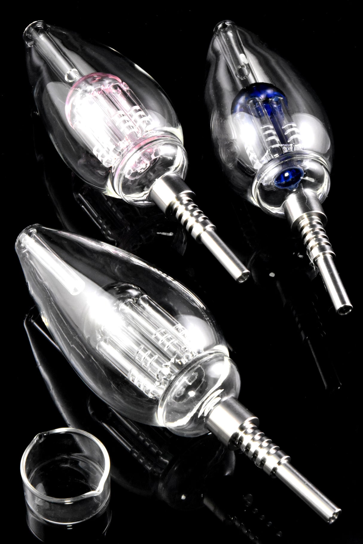 Glass Light Bulb Dab Straw with Tree Perc Kit - B1442