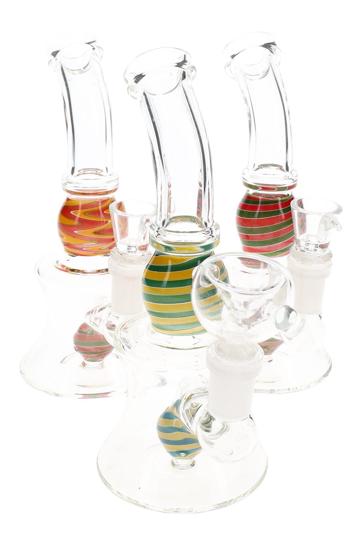 7" Multicolor Reverse Stemless GoG Water Pipe with Perc - WP3163