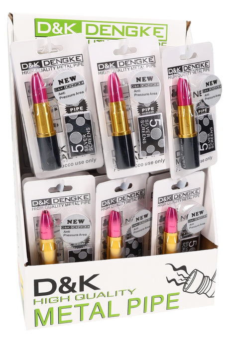3" Pink Lipstick Metal Pipe Gift Set with Screens - MP278