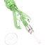 Green recycler dab straw kit with ceramic tip and glass dish; 9-inch looped cooling pathway.