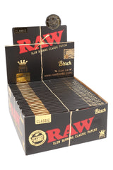 50ct Raw Black King Size Slim Rolling Papers Display - RP233