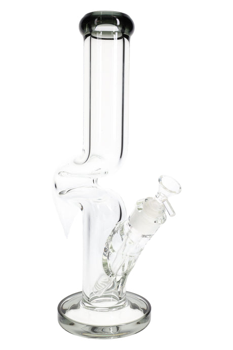 13" Zig Zag 9mm Thick Glass on Glass Straight Shooter Water Pipe - WP3209