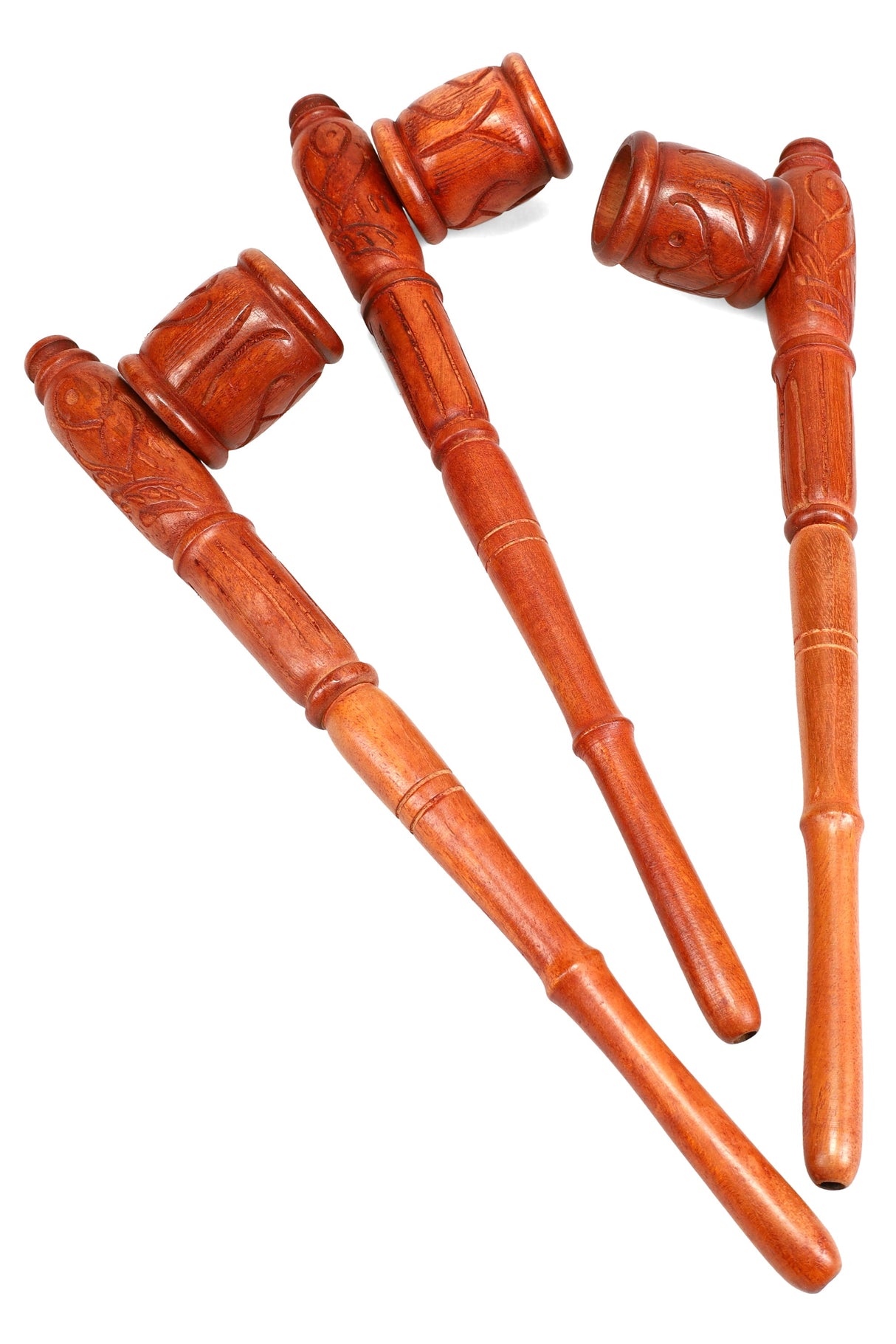 12" Jumbo Carved Wood Pipe - W0288