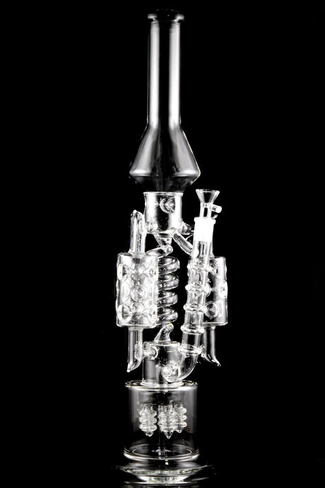 "The Goliath" 20" Large Glass Spiral Recycler Water Pipe with Showerhead Tree Perc - WP3013