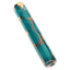 Teal ceramic one-hitter bat with glossy marbled glaze and gold drip accent near the bowl end.