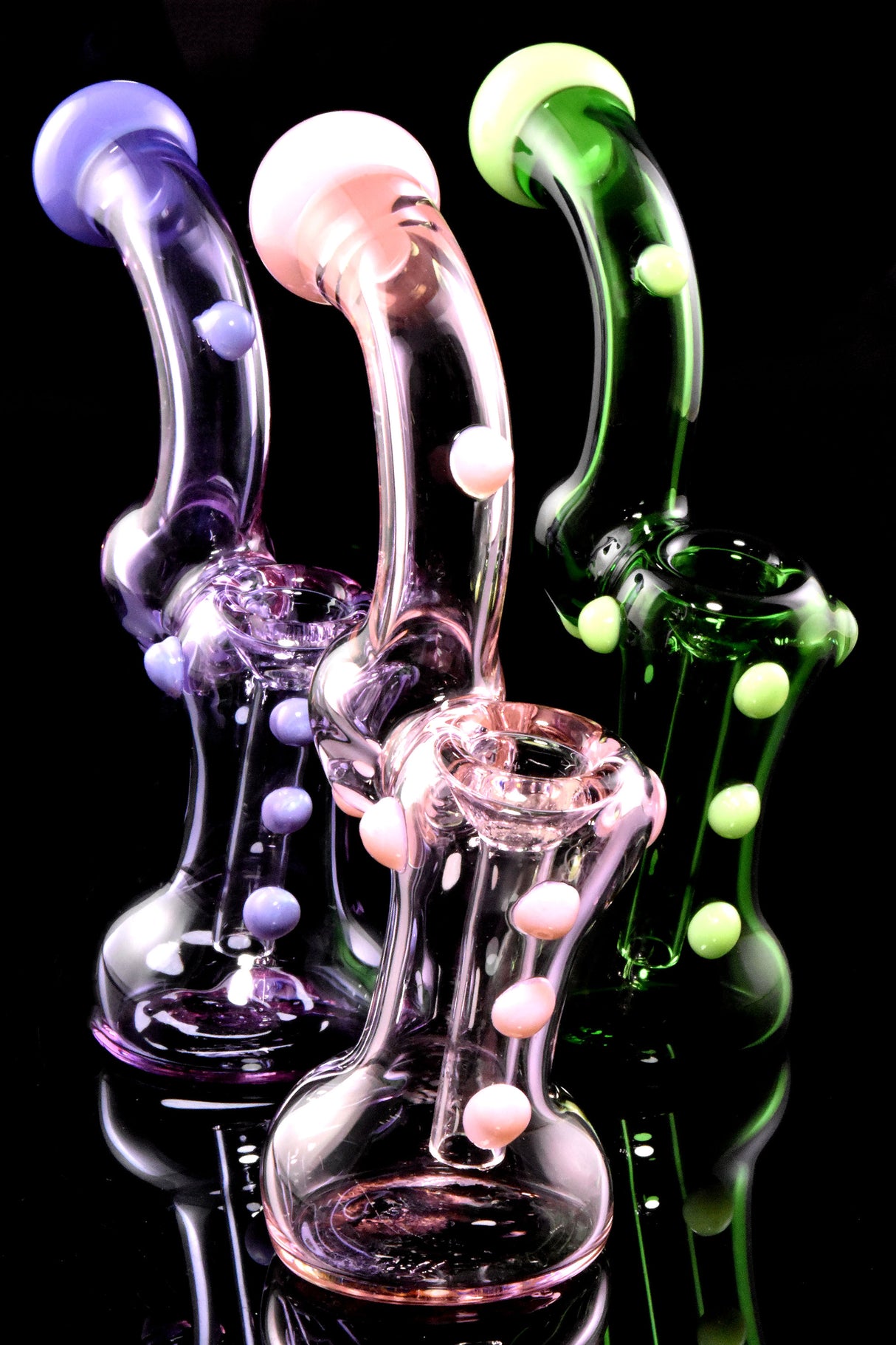 7" Neon Colored Glass Sherlock Bubbler - B1312