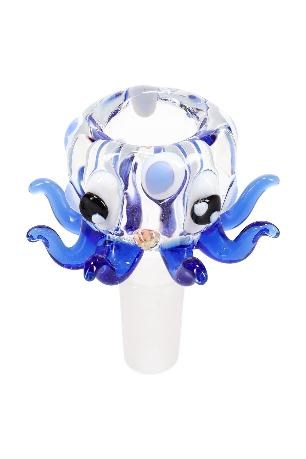 14.5mm Male Clear Glass on Glass Octopus Bowl - BS899