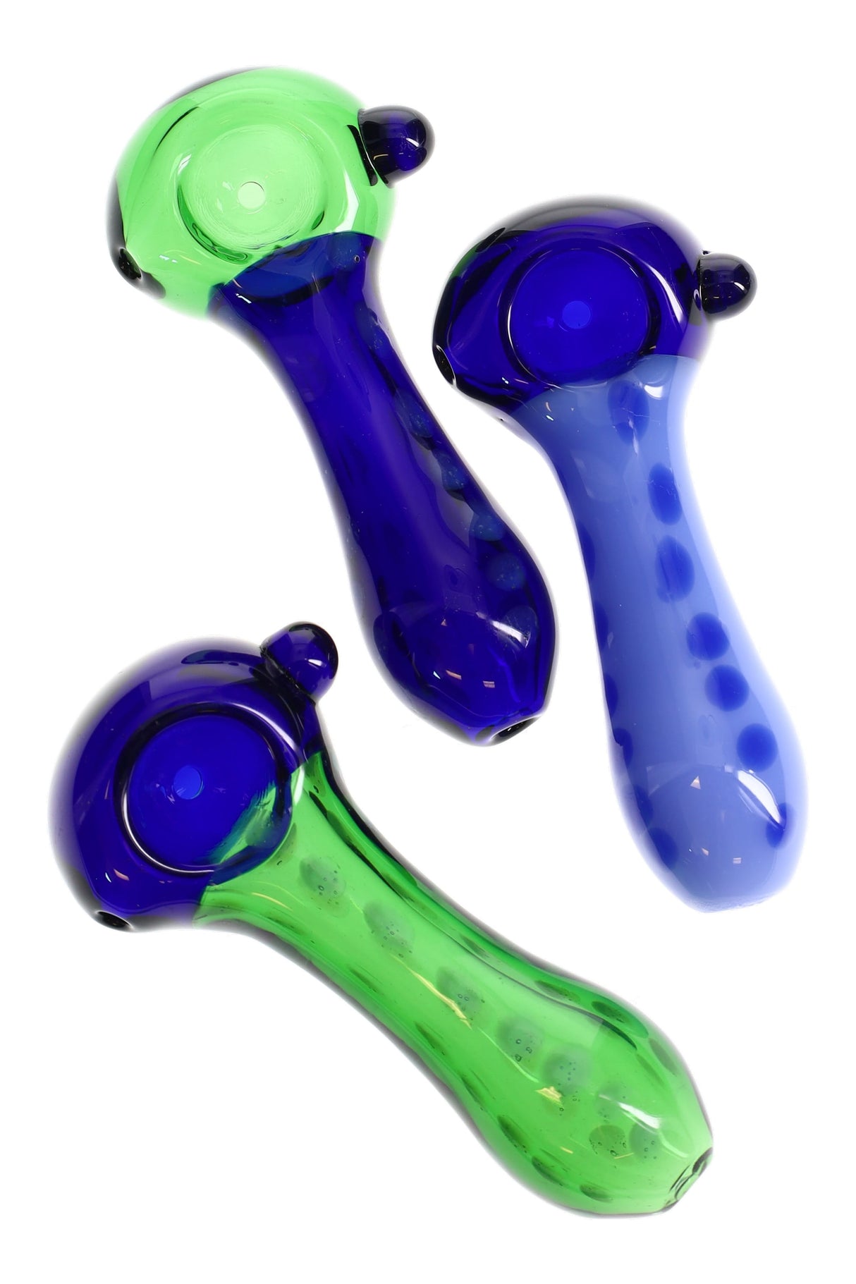 4" Multicolored Glass Dotted Pipe - P3132