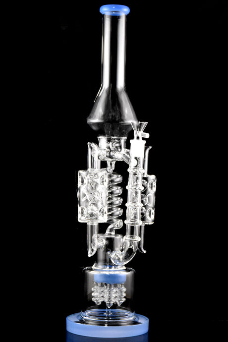 "The Goliath" 20" Large Glass Spiral Recycler Water Pipe with Showerhead Tree Perc - WP3013