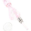 Pink recycler dab straw kit featuring ceramic tip and separate glass dish; 9-inch handheld design.